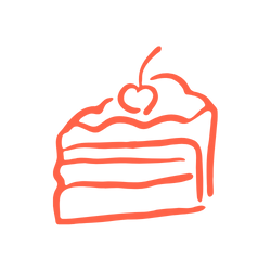 Cake Slice - Dark Pink