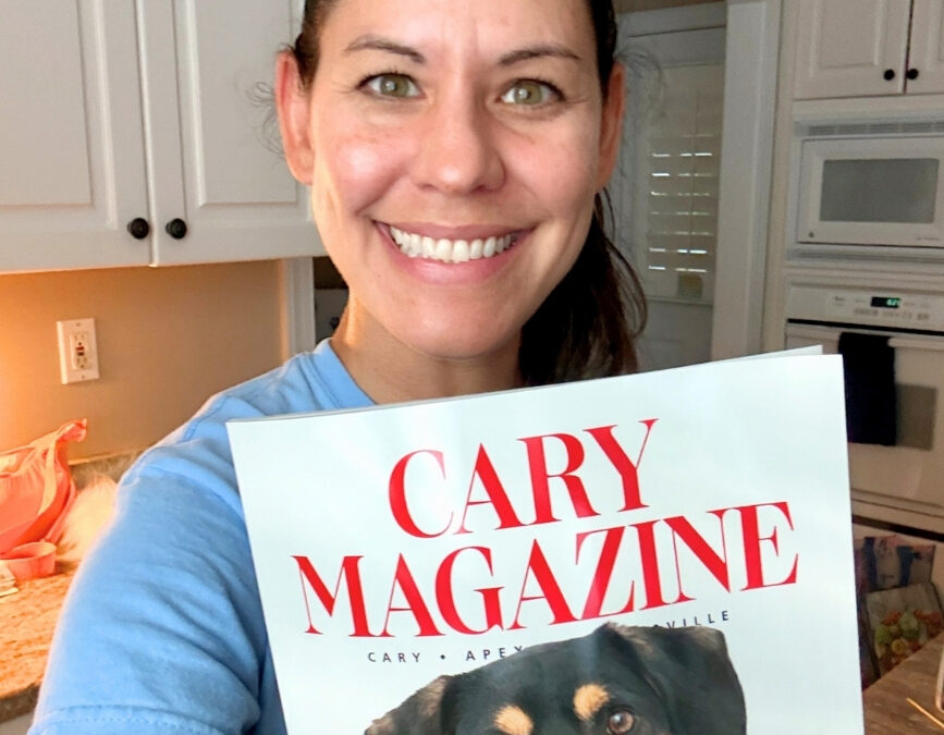 Cary Pet Photographer Featured on the Cover of Cary Magazine’s Annual Pet Issue